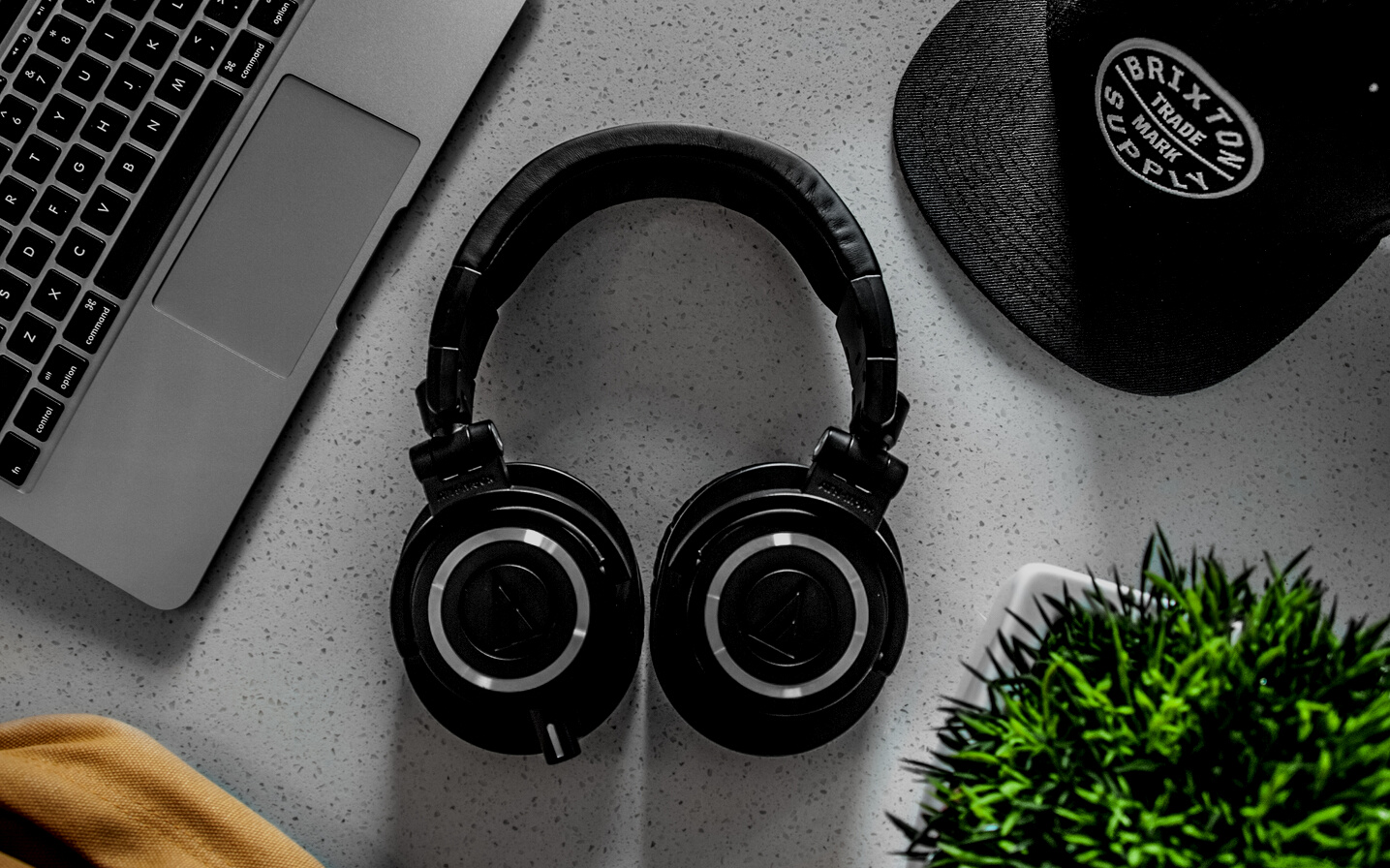 Black Wireless Headphones On White Table